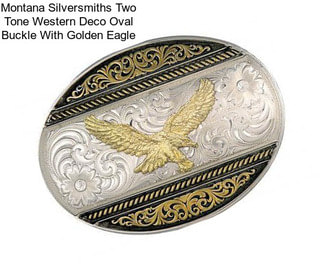 Montana Silversmiths Two Tone Western Deco Oval Buckle With Golden Eagle