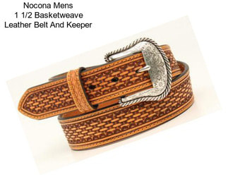 Nocona Mens 1 1/2 Basketweave Leather Belt And Keeper