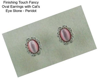 Finishing Touch Fancy Oval Earrings with Cat\'s Eye Stone - Peridot