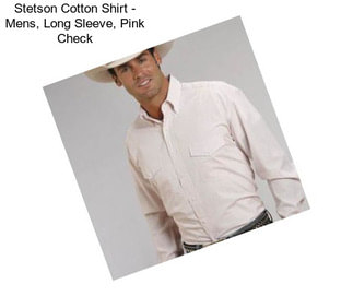 Stetson Cotton Shirt - Mens, Long Sleeve, Pink Check