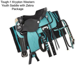 Tough-1 Krypton Western Youth Saddle with Zebra Package