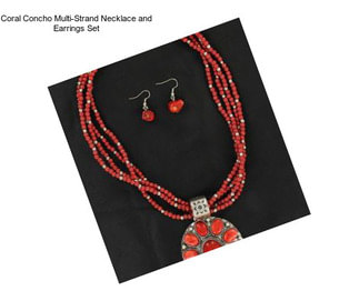 Coral Concho Multi-Strand Necklace and Earrings Set