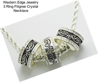 Western Edge Jewelry 3 Ring Filigree Crystal Necklace