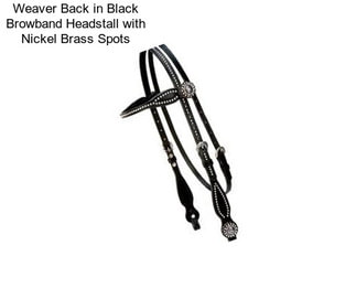 Weaver Back in Black Browband Headstall with Nickel Brass Spots