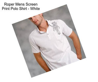 Roper Mens Screen Print Polo Shirt - White
