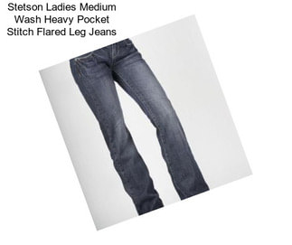 Stetson Ladies Medium Wash Heavy Pocket Stitch Flared Leg Jeans