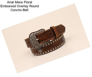 Ariat Mens Floral Embossed Overlay Round Concho Belt