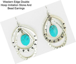 Western Edge Double Hoop Imitation Stone And Bead Earrings