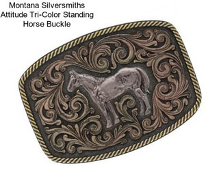 Montana Silversmiths Attitude Tri-Color Standing Horse Buckle