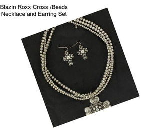 Blazin Roxx Cross /Beads Necklace and Earring Set