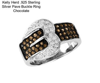 Kelly Herd .925 Sterling Silver Pave Buckle Ring Chocolate