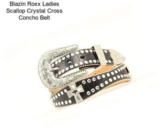 Blazin Roxx Ladies Scallop Crystal Cross Concho Belt