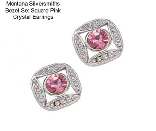 Montana Silversmiths Bezel Set Square Pink Crystal Earrings
