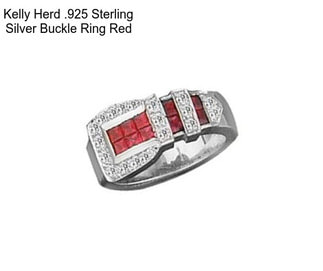 Kelly Herd .925 Sterling Silver Buckle Ring Red