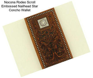 Nocona Rodeo Scroll Embossed Nailhead Star Concho Wallet