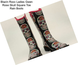 Blazin Roxx Ladies Gwen Rose Skull Square Toe Rain Boots