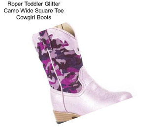 Roper Toddler Glitter Camo Wide Square Toe Cowgirl Boots