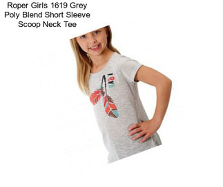 Roper Girls 1619 Grey Poly Blend Short Sleeve Scoop Neck Tee