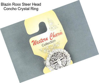 Blazin Roxx Steer Head Concho Crystal Ring