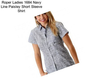 Roper Ladies 1684 Navy Line Paisley Short Sleeve Shirt