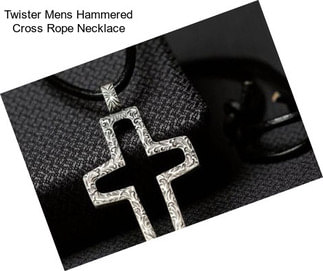 Twister Mens Hammered Cross Rope Necklace