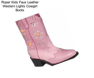 Roper Kids Faux Leather Western Lights Cowgirl Boots