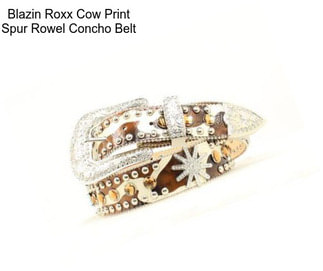 Blazin Roxx Cow Print Spur Rowel Concho Belt