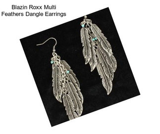 Blazin Roxx Multi Feathers Dangle Earrings