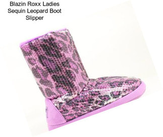 Blazin Roxx Ladies Sequin Leopard Boot Slipper