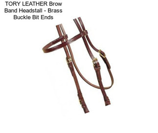 TORY LEATHER Brow Band Headstall - Brass Buckle Bit Ends