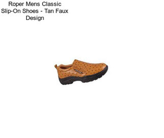 Roper Mens Classic Slip-On Shoes - Tan Faux Design