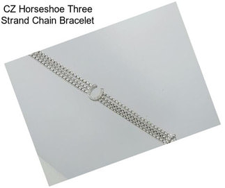 CZ Horseshoe Three Strand Chain Bracelet