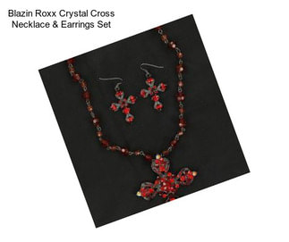 Blazin Roxx Crystal Cross Necklace & Earrings Set