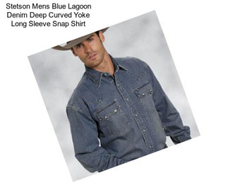 Stetson Mens Blue Lagoon Denim Deep Curved Yoke Long Sleeve Snap Shirt