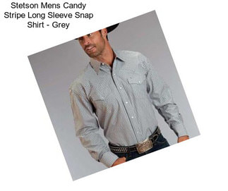 Stetson Mens Candy Stripe Long Sleeve Snap Shirt - Grey