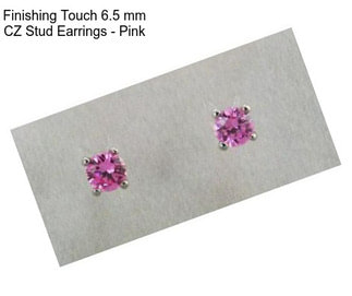 Finishing Touch 6.5 mm CZ Stud Earrings - Pink