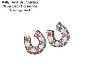Kelly Herd .925 Sterling Silver Baby Horseshoe Earrings Red