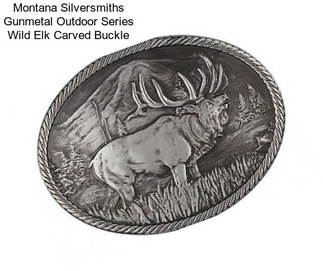 Montana Silversmiths Gunmetal Outdoor Series Wild Elk Carved Buckle