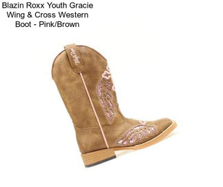 Blazin Roxx Youth Gracie Wing & Cross Western Boot - Pink/Brown