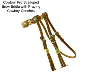 Cowboy Pro Scalloped Brow Bridle with Praying Cowboy Conchos