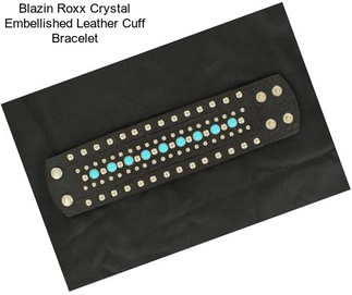 Blazin Roxx Crystal Embellished Leather Cuff Bracelet