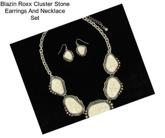 Blazin Roxx Cluster Stone Earrings And Necklace Set