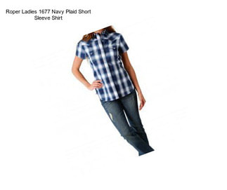 Roper Ladies 1677 Navy Plaid Short Sleeve Shirt