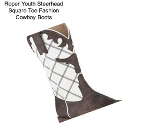 Roper Youth Steerhead Square Toe Fashion Cowboy Boots