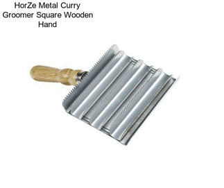 HorZe Metal Curry Groomer Square Wooden Hand