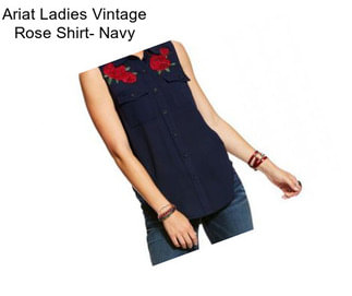 Ariat Ladies Vintage Rose Shirt- Navy