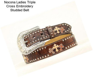 Nocona Ladies Triple Cross Embroidery Studded Belt