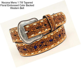 Nocona Mens 1 7/8 Tapered Floral Embossed Color Backed Western Belt