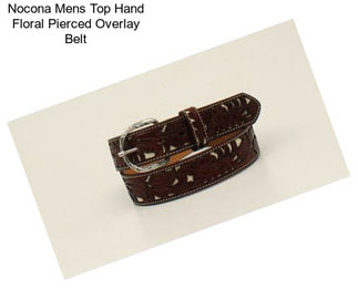 Nocona Mens Top Hand Floral Pierced Overlay Belt