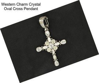 Western Charm Crystal Oval Cross Pendant